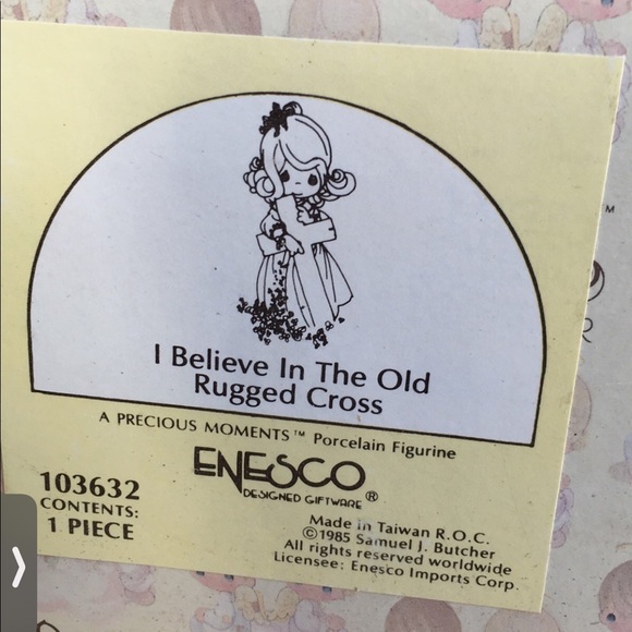 precious moments I believe in the old rugged cross porcelain figurine - Picture 3 of 3